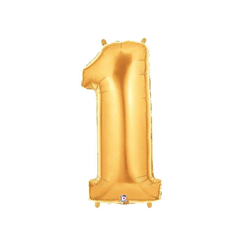 7" | 14" | Globo de lámina con números dorados de 40" - Números 0-9 | 3 tamaños disponibles