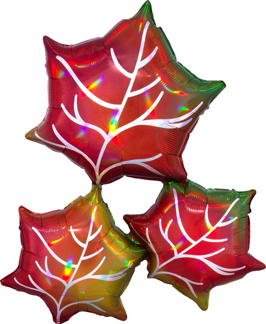 30" Anagram Iridescent Leaves Foil Balloon (P19)