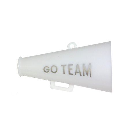 1.5″ White/Silver Go Team Megaphone 3 ct.