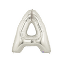 7" | 14"| 34"| 40" Silver Letter Balloons- Megaloons Letters A-Z | 3 Sizes Available