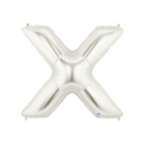 7" | 14"| 34"| 40" Silver Letter Balloons- Megaloons Letters A-Z | 3 Sizes Available