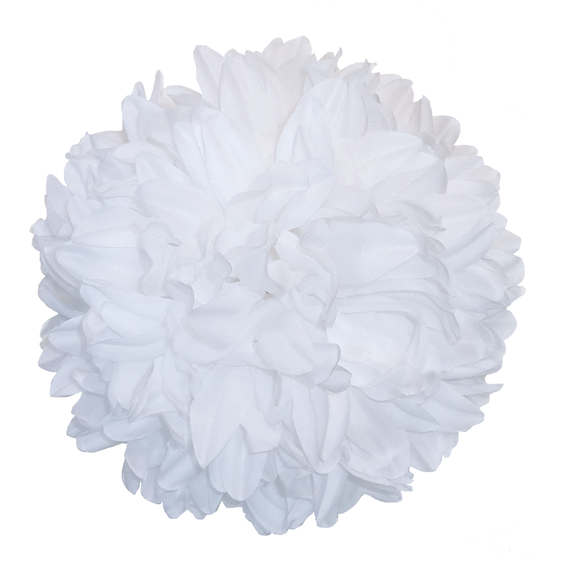 8 1/2" White Artificial Silk Mum - 21 Layer | 1 Count