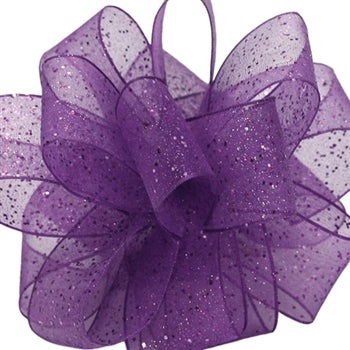 #3 Offray Purple Cosmic Flash Wired Edge Glitter Ribbon - 5/8" x 25 Yards | 1 Spool