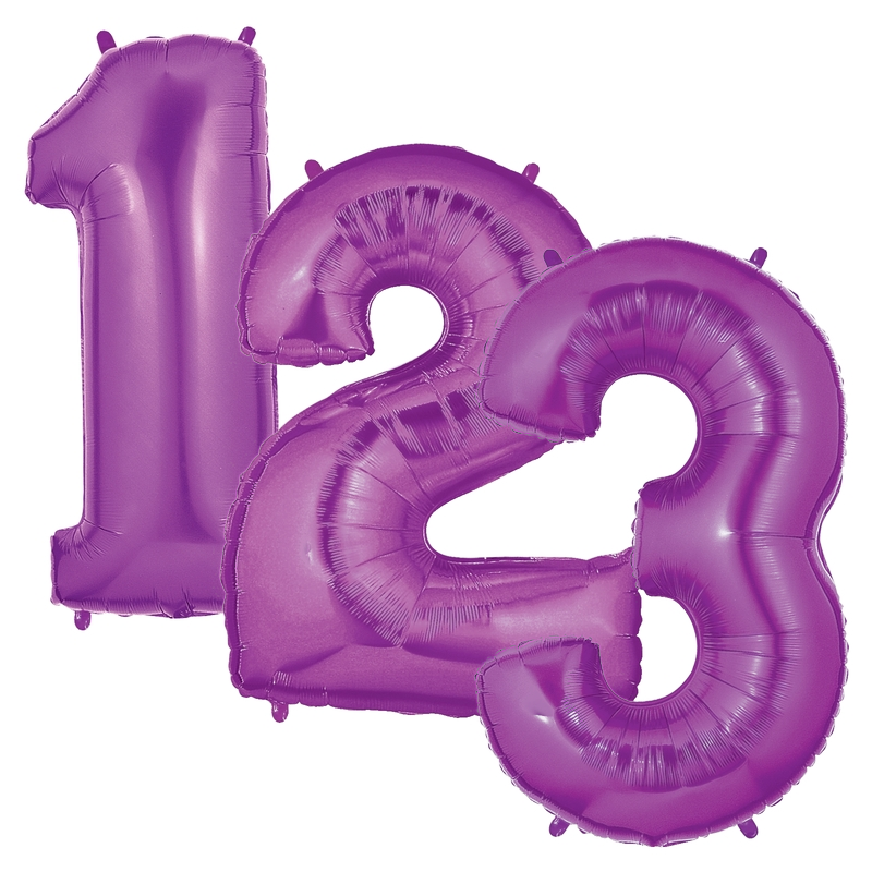 40" Purple Foil Number Balloon - Megaloons | Numbers 0-9