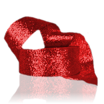 #40 ACI Red Metallic Ice Crunch Ribbon Spool - 2 1/2" Wide, 25 Yards Long | 1 Count