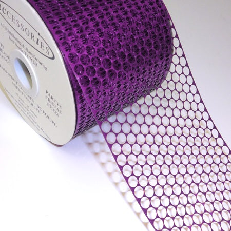 #40 ACI Purple Honeycomb Punchinello Ribbon - 3 1/4" Wide x 50 Yards Long | 1 Spool