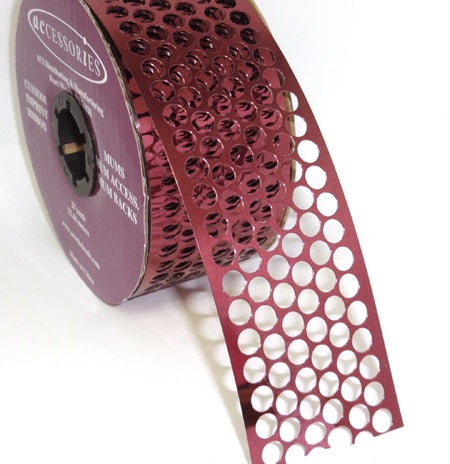 #9 ACI Burgundy Honeycomb Punchinello Ribbon - 1 5/8" Wide, 25 Yards Long | 1 Spool