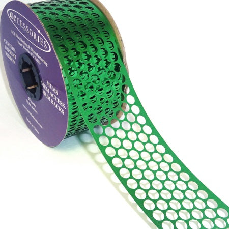 #9 ACI Green Honeycomb Punchinello Ribbon - 1 5/8" Wide, 25 Yards Long | 1 Spool