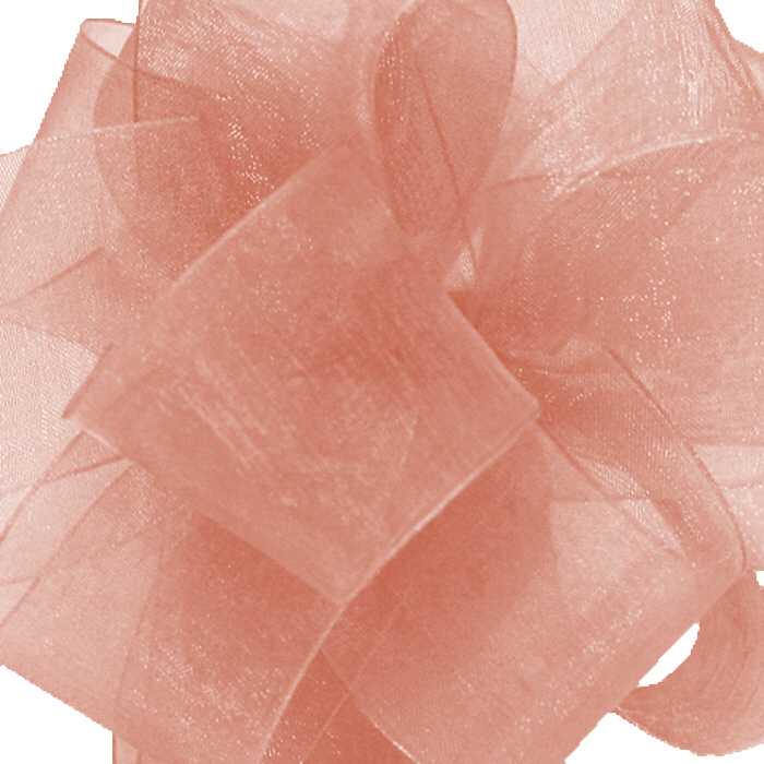 #3 Offray Coral Simply Sheer Asiana Ribbon - 5/8" Inch Wide, 100 Yards Long | 1 Spool