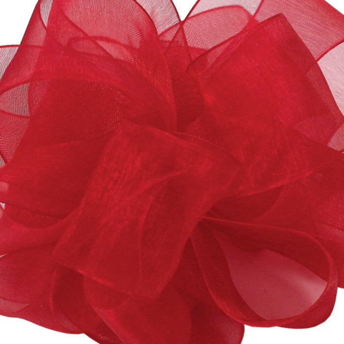 #3 Offray Scarlet Simply Sheer Asiana Ribbon - 5/8" Inch Wide, 100 Yards Long | 1 Spool
