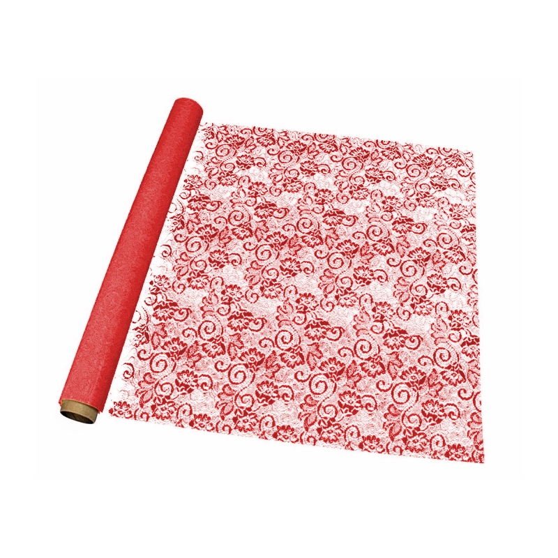 Printed Victorian Lace Clear Cellophane Roll | 1 Roll