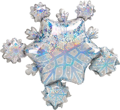 30" Prism Snowflake Cluster Holographic Super Shape Foil Balloon | 1 count