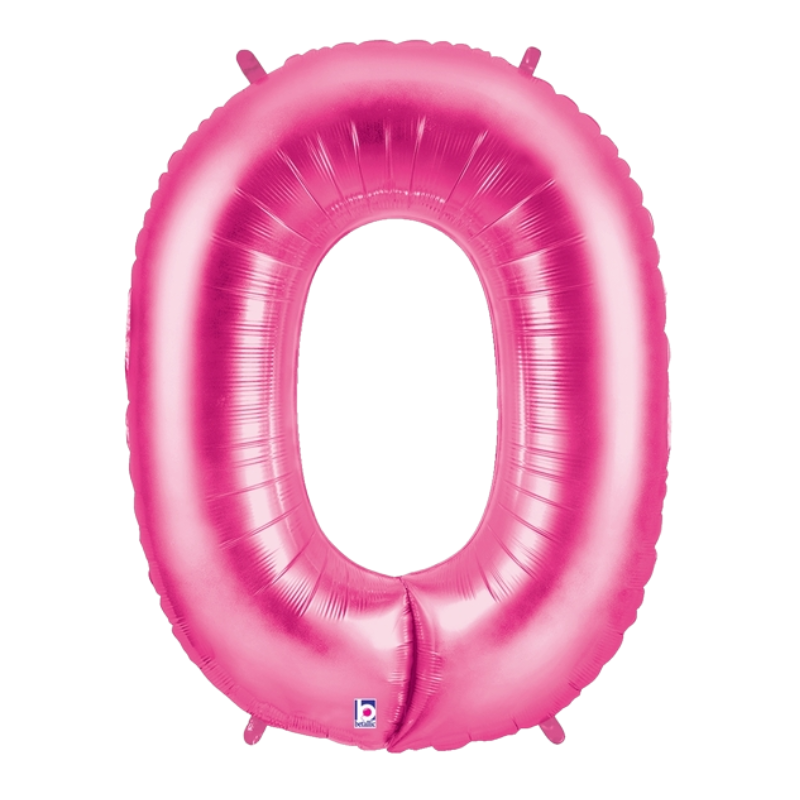34" Betallic Hot Pink Number Megaloons Foil Balloon | Numbers 0-9