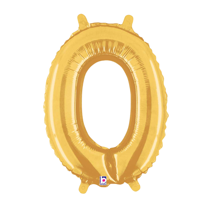 14" Betallic Gold Number Megaloon Air-Fill Foil Balloon | Numbers 0-9