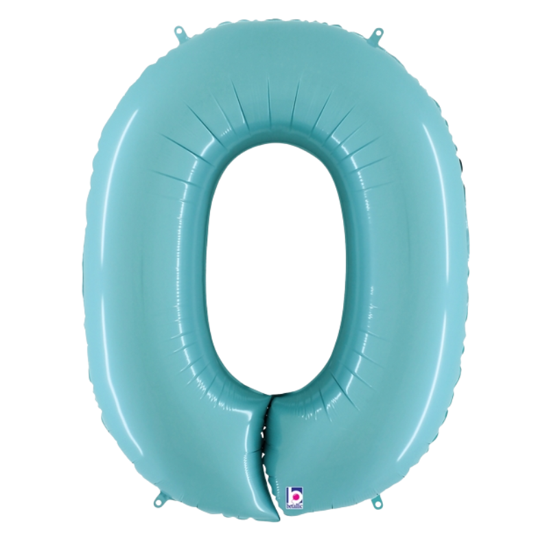 34" Betallic Pastel Blue Number Megaloons Foil Balloon | Numbers 0-9