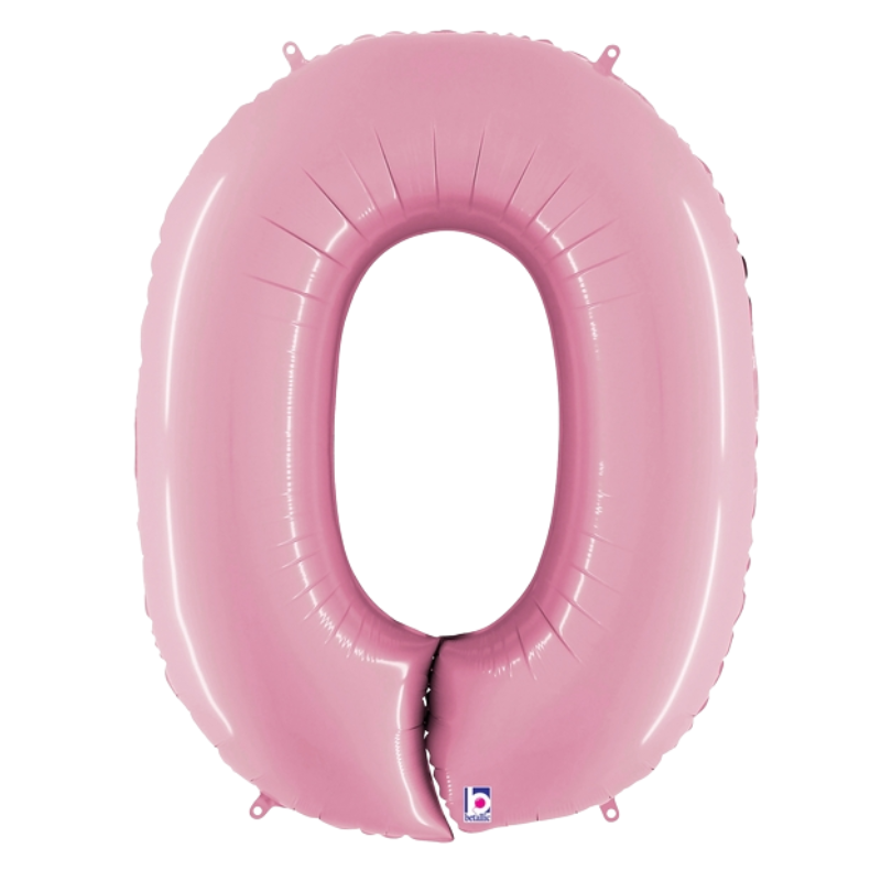 34" Betallic Pastel Pink Number Megaloons Foil Balloon | Numbers 0-9