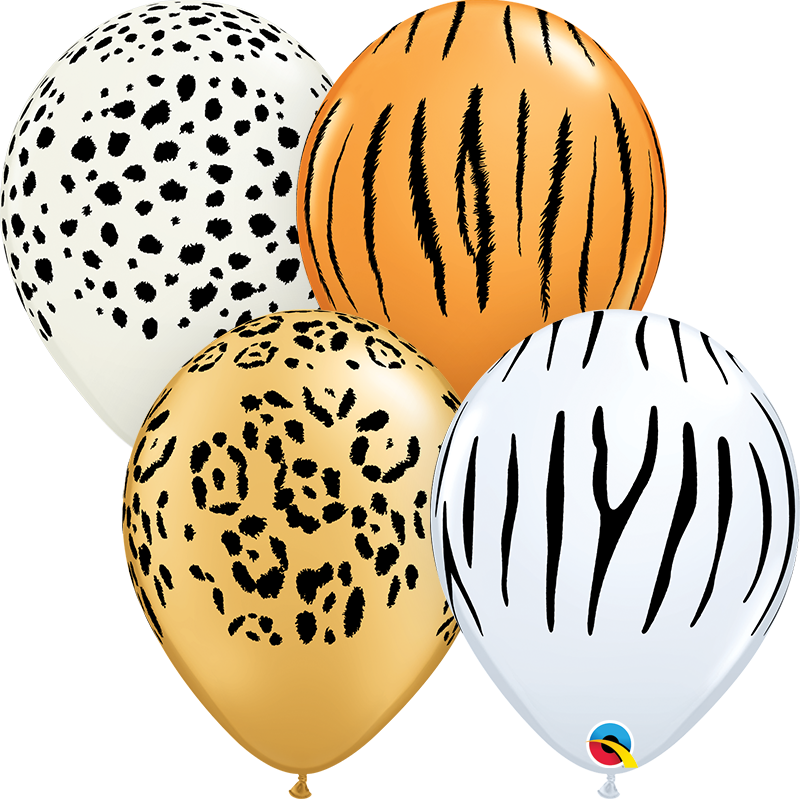 11" Qualatex Safari Latex Balloon Assortment | 100 Count