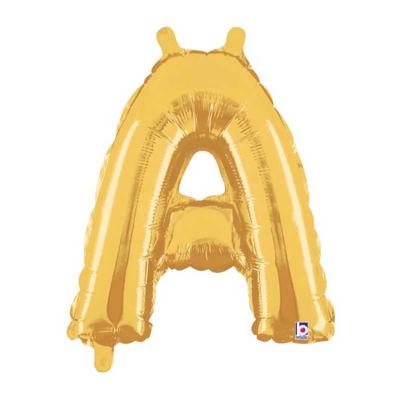 14" Betallic Gold Letter Megaloons Jr. Foil Air-Fill Balloon | Letters A -Z