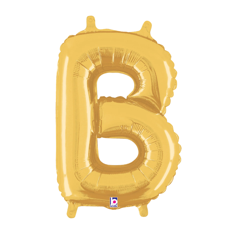 14" Betallic Gold Letter Megaloons Jr. Foil Air-Fill Balloon | Letters A -Z