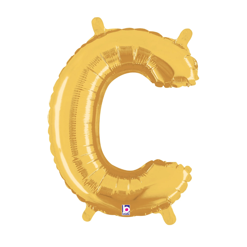 14" Betallic Gold Letter Megaloons Jr. Foil Air-Fill Balloon | Letters A -Z