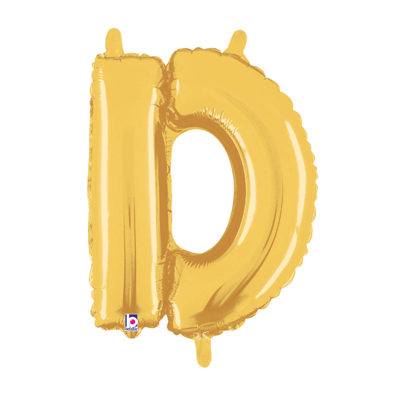 14" Betallic Gold Letter Megaloons Jr. Foil Air-Fill Balloon | Letters A -Z