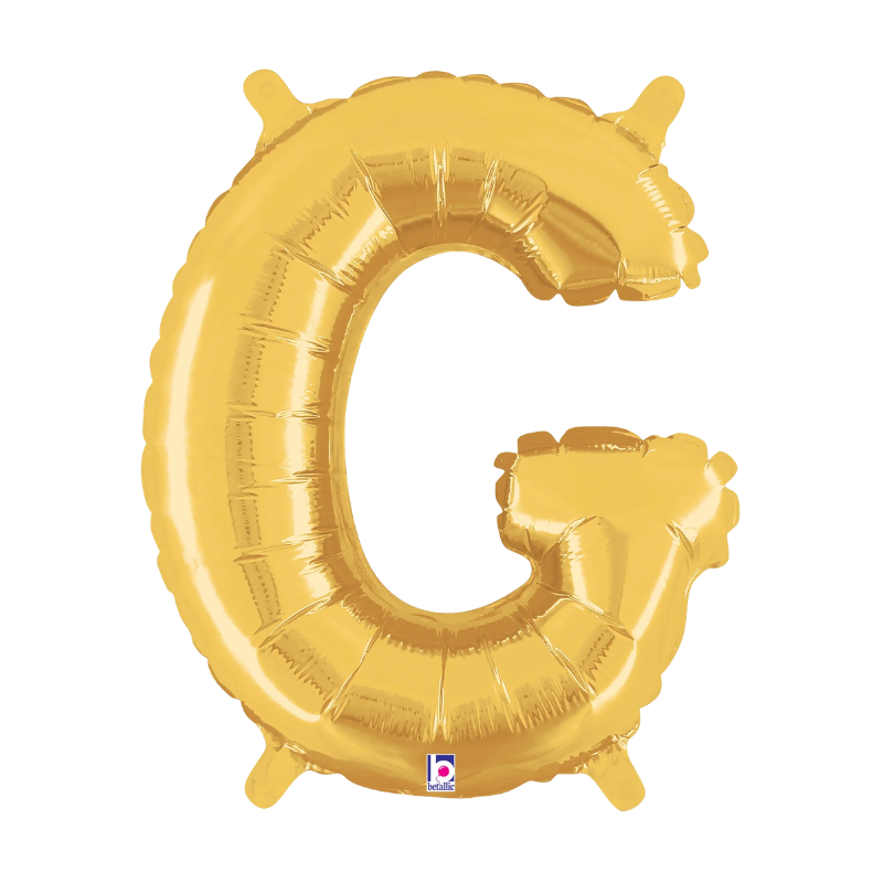14" Betallic Gold Letter Megaloons Jr. Foil Air-Fill Balloon | Letters A -Z