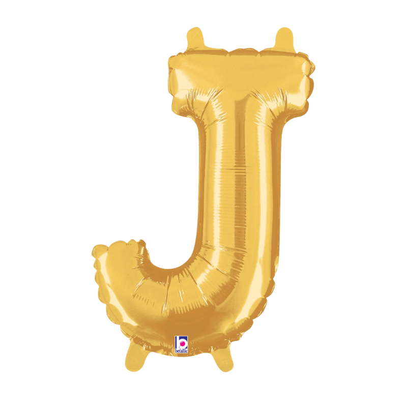 14" Betallic Gold Letter Megaloons Jr. Foil Air-Fill Balloon | Letters A -Z