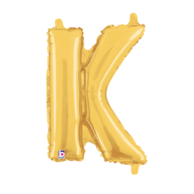 14" Betallic Gold Letter Megaloons Jr. Foil Air-Fill Balloon | Letters A -Z