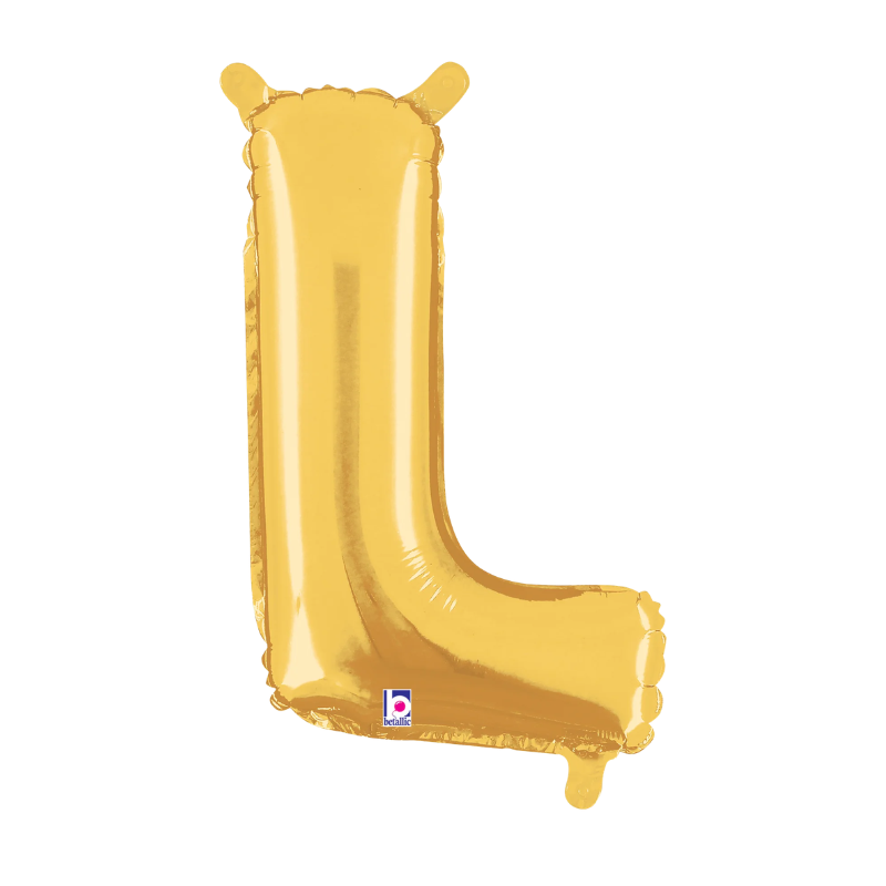 14" Betallic Gold Letter Megaloons Jr. Foil Air-Fill Balloon | Letters A -Z
