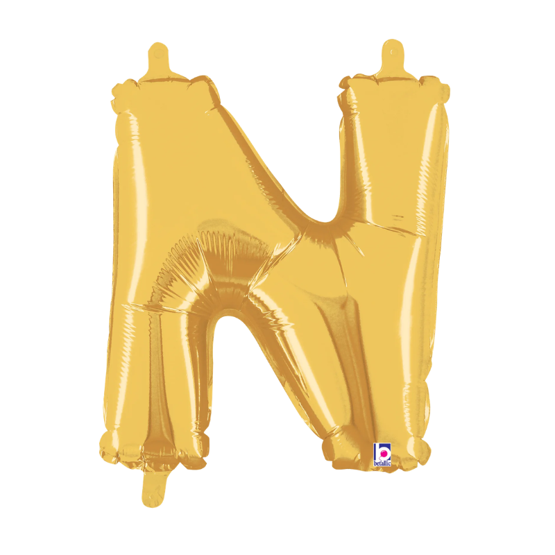 14" Betallic Gold Letter Megaloons Jr. Foil Air-Fill Balloon | Letters A -Z