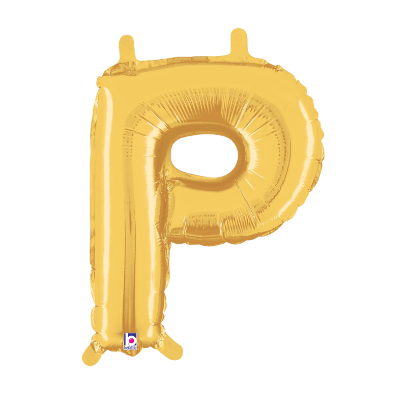 14" Betallic Gold Letter Megaloons Jr. Foil Air-Fill Balloon | Letters A -Z