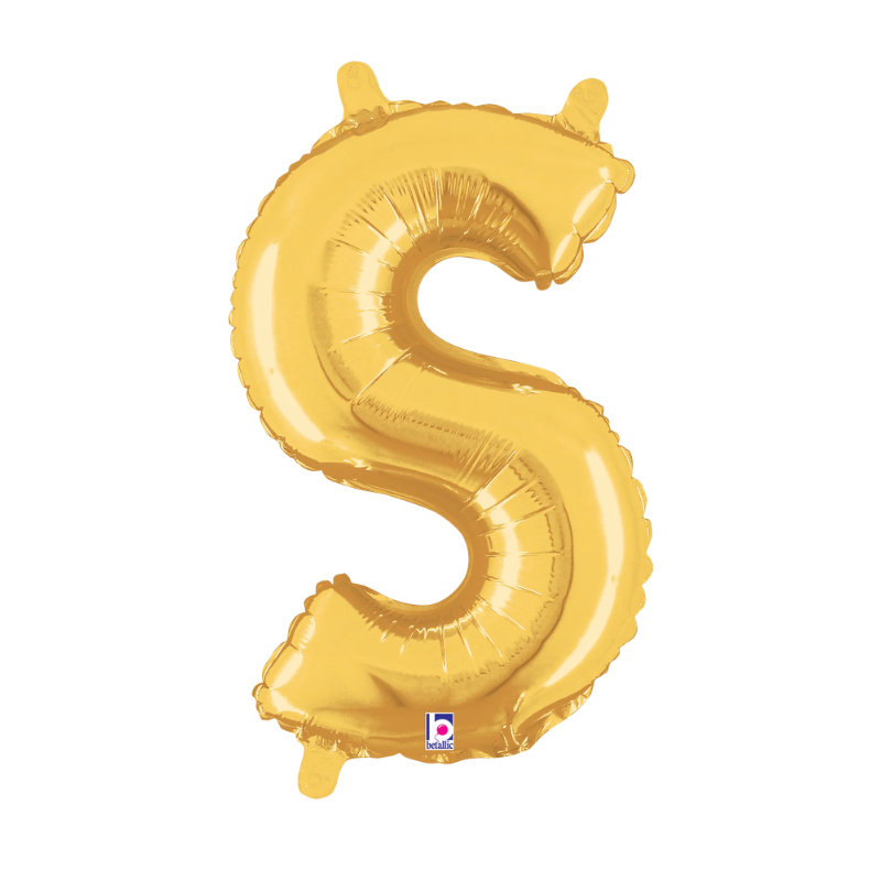 14" Betallic Gold Letter Megaloons Jr. Foil Air-Fill Balloon | Letters A -Z