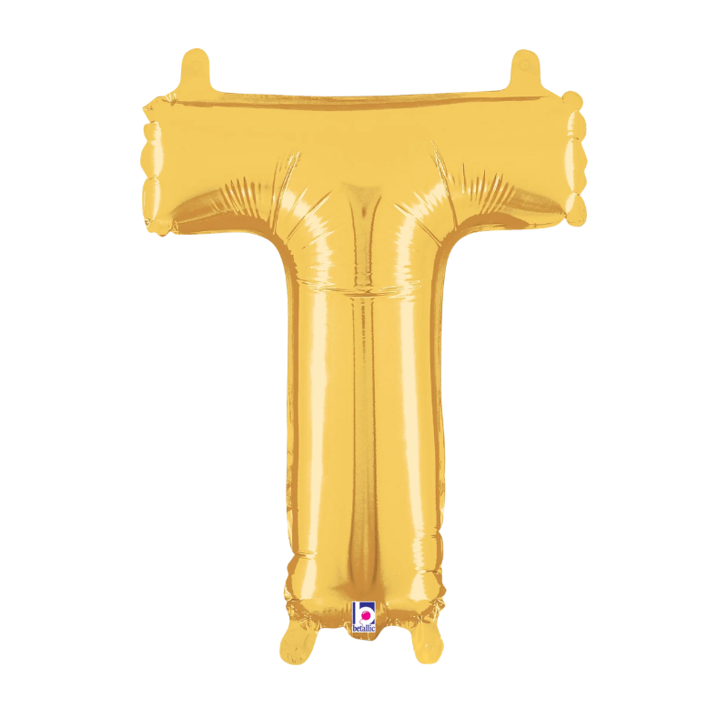 14" Betallic Gold Letter Megaloons Jr. Foil Air-Fill Balloon | Letters A -Z