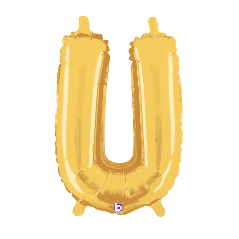 14" Betallic Gold Letter Megaloons Jr. Foil Air-Fill Balloon | Letters A -Z