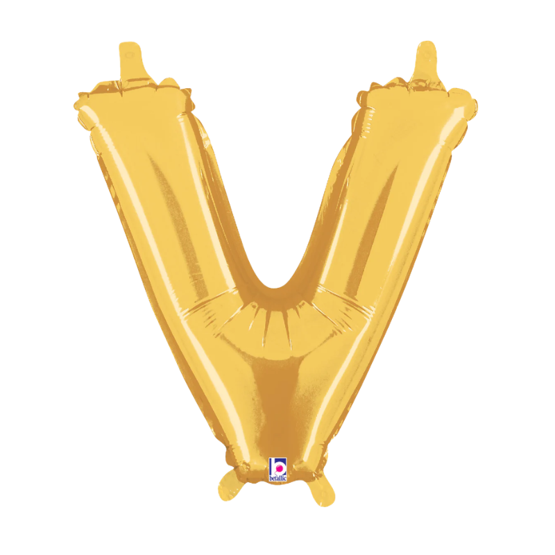 14" Betallic Gold Letter Megaloons Jr. Foil Air-Fill Balloon | Letters A -Z