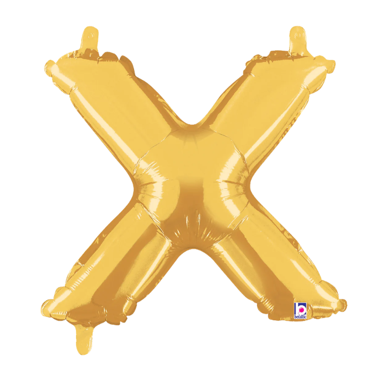 14" Betallic Gold Letter Megaloons Jr. Foil Air-Fill Balloon | Letters A -Z
