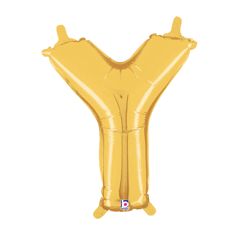 14" Betallic Gold Letter Megaloons Jr. Foil Air-Fill Balloon | Letters A -Z