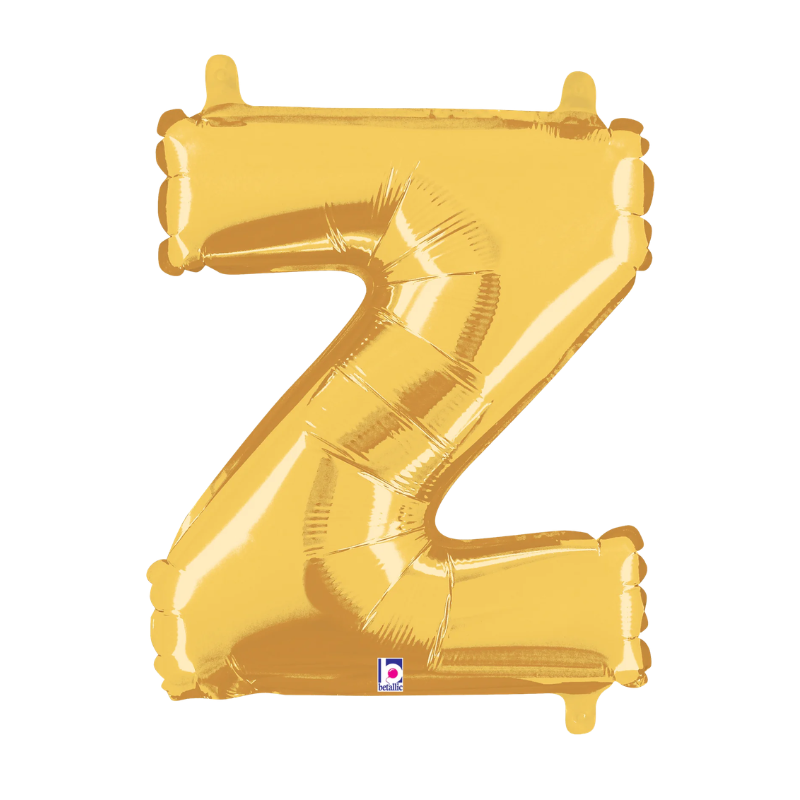 14" Betallic Gold Letter Megaloons Jr. Foil Air-Fill Balloon | Letters A -Z