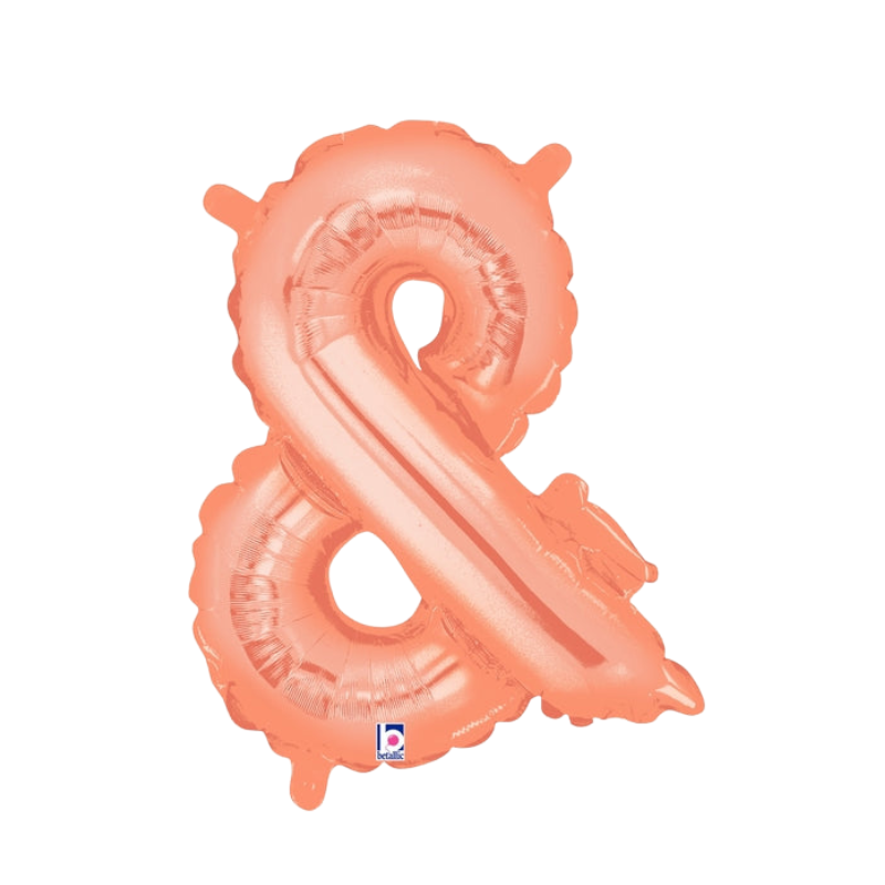 14" Betallic Rose Gold Letter Megaloons Jr. Foil Balloon | Letters A-Z