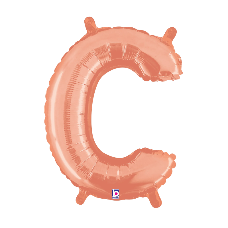14" Betallic Rose Gold Letter Megaloons Jr. Foil Balloon | Letters A-Z