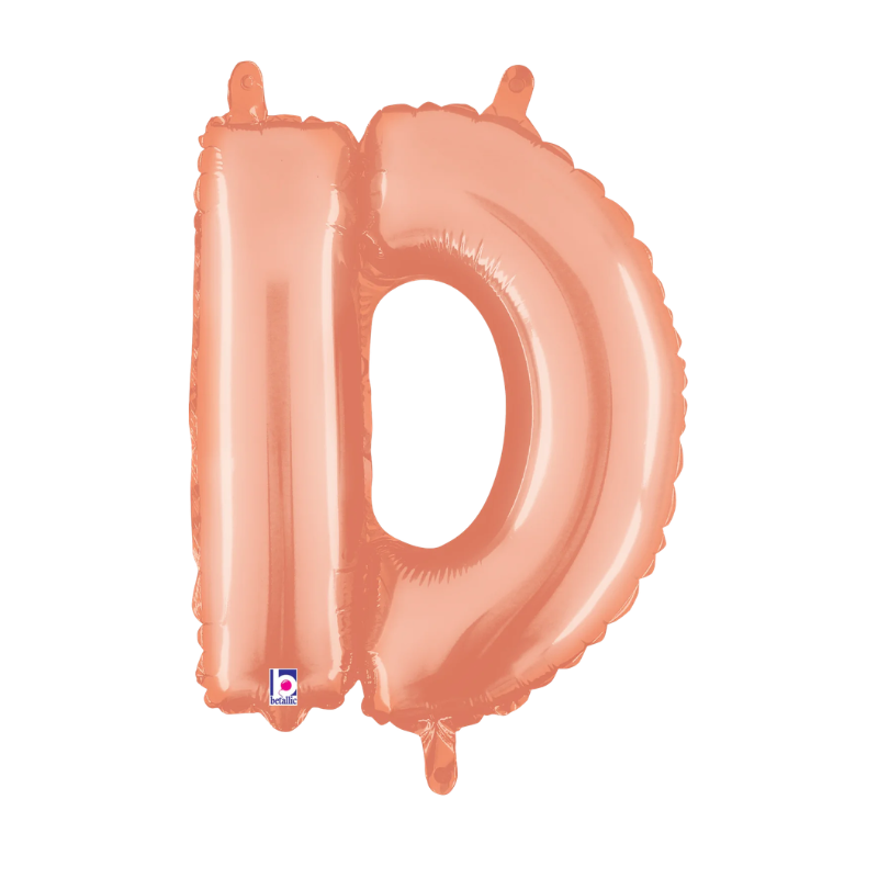14" Betallic Rose Gold Letter Megaloons Jr. Foil Balloon | Letters A-Z