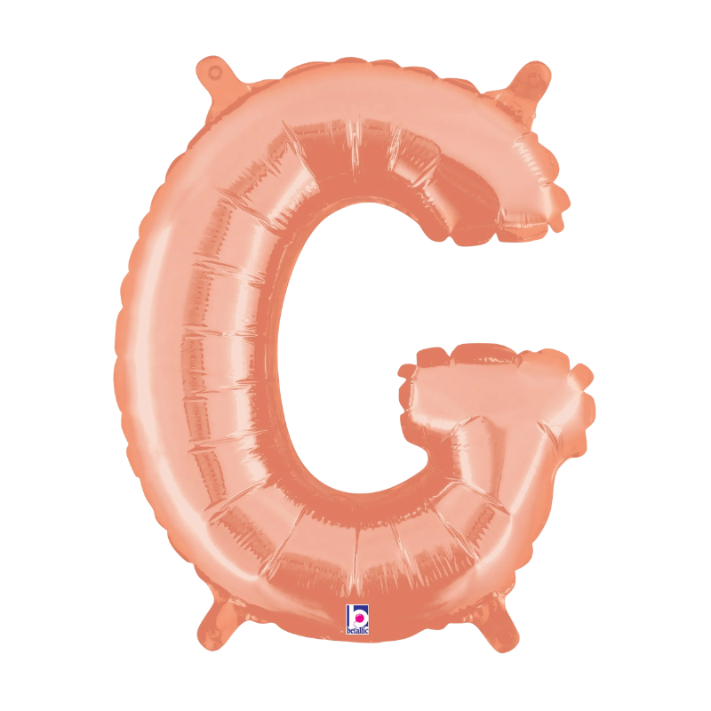 14" Betallic Rose Gold Letter Megaloons Jr. Foil Balloon | Letters A-Z