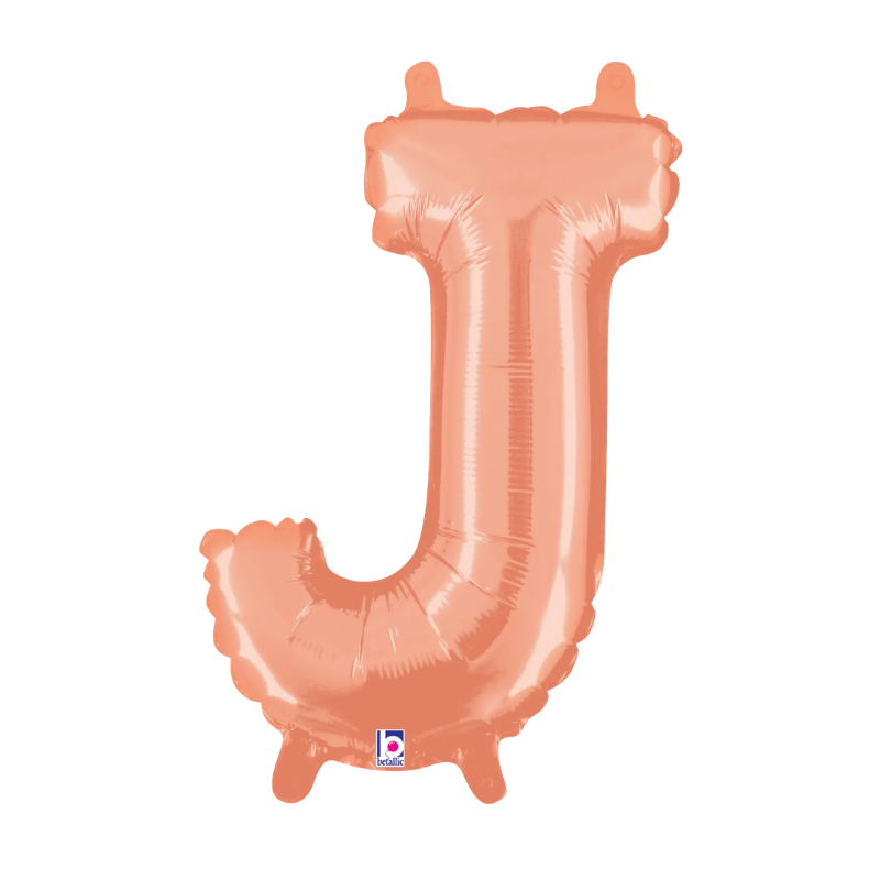 14" Betallic Rose Gold Letter Megaloons Jr. Foil Balloon | Letters A-Z