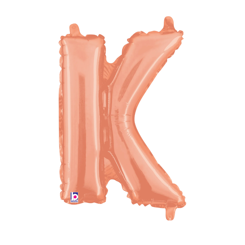 14" Betallic Rose Gold Letter Megaloons Jr. Foil Balloon | Letters A-Z