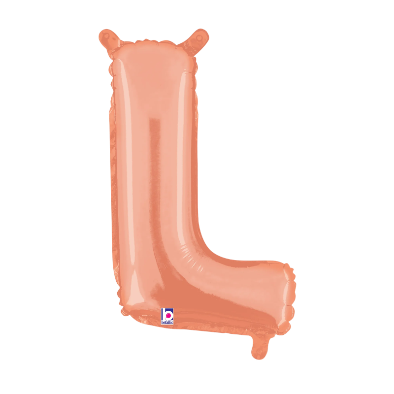14" Betallic Rose Gold Letter Megaloons Jr. Foil Balloon | Letters A-Z