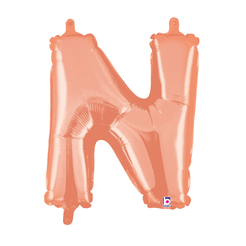 14" Betallic Rose Gold Letter Megaloons Jr. Foil Balloon | Letters A-Z