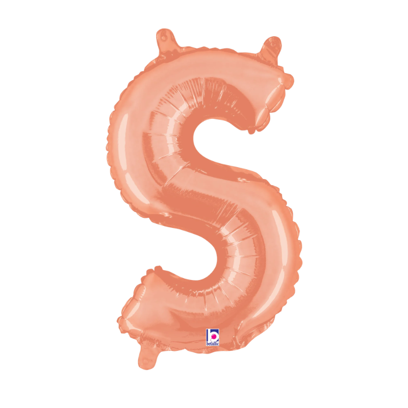 14" Betallic Rose Gold Letter Megaloons Jr. Foil Balloon | Letters A-Z