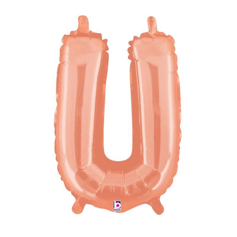 14" Betallic Rose Gold Letter Megaloons Jr. Foil Balloon | Letters A-Z