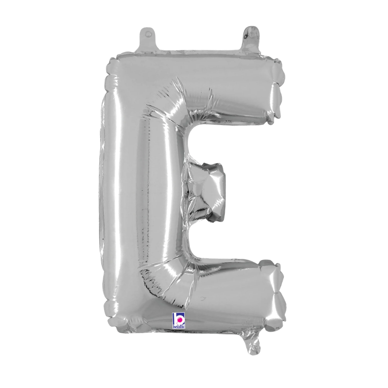14" Betallic Silver Letter Megaloons Jr. Foil Air-Fill Balloons | Letters A-Z
