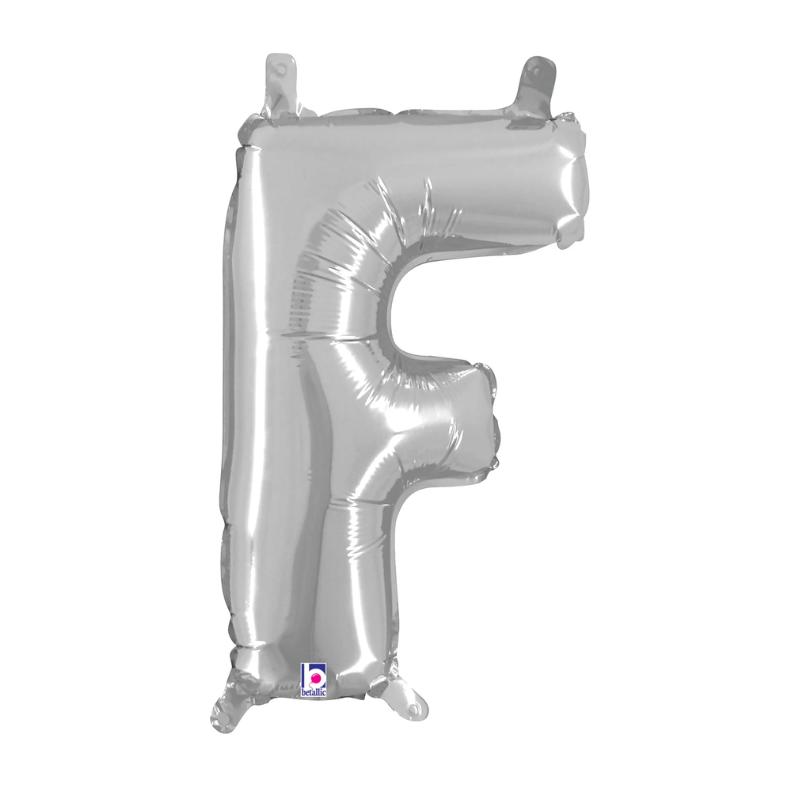 14" Betallic Silver Letter Megaloons Jr. Foil Air-Fill Balloons | Letters A-Z